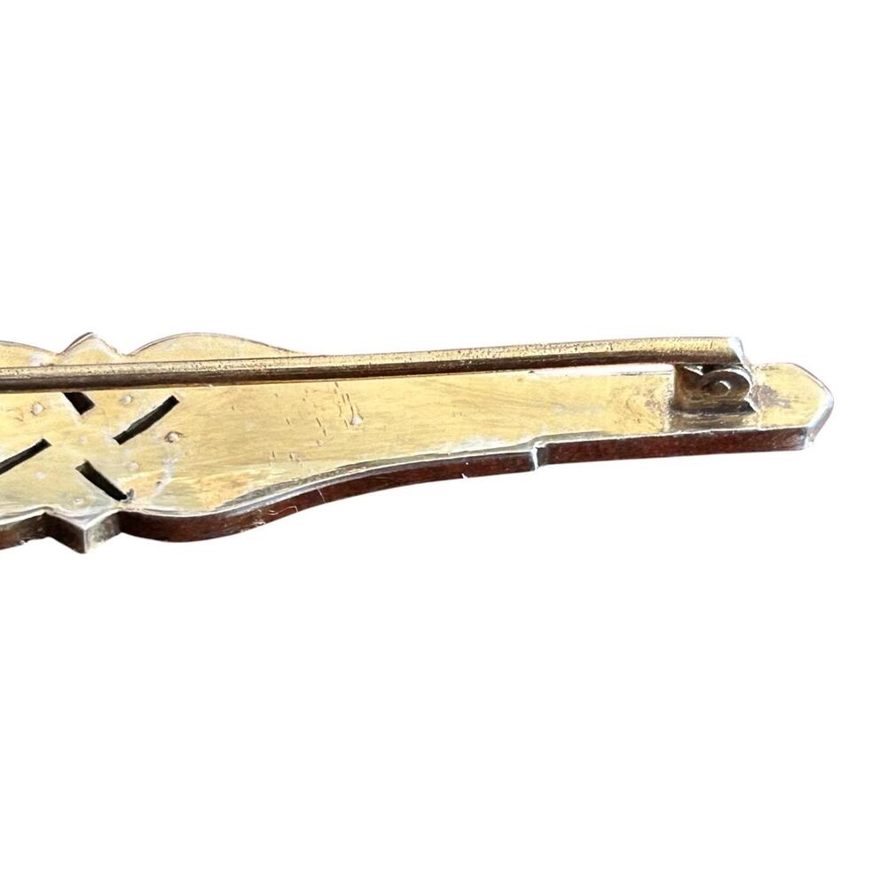 Art Deco Sterling Sterling Silver Bar Brooch
Paste Stones 3” Vintage Pin - Picture 9 of 11